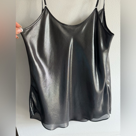 Cowl neck tank top. Gunmetal gray. Adjustable straps. - Picture 3 of 5
